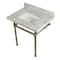 Kingston Brass 30" x 22" Carrara Marble Vanity Top with Brass Console Legs, Carrara Marble/Polished Nickel KVPB3030MBSQ6 - alternate 1